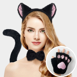 JUNVOY Novedad Transfronteriza: Set de Accesorios de Disfraz de Gato Hecho a Mano Estilo Japonés (Tela) para Cosplay y Convenciones de Anime - Product Image 4