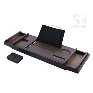 Baignoire en bambou Caddy Plateau de baignoire Oreiller de bain lavable et imperméable avec ventouse - Product Image 4