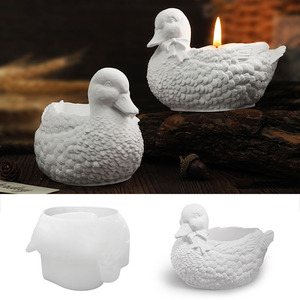 YS canard modélisation boîte de rangement Silicone moule <span class=keywords><strong>cire</strong></span> de soja bougie conteneur bougie pot coulée moule bricolage béton Pot de fleur faisant outil - Product Image 1