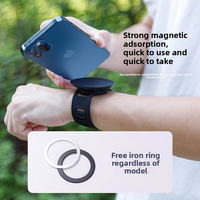 Support de téléphone portable magnétique en caoutchouc avec logo personnalisé, support de poignet portable pour cadeaux promotionnels d'entreprise modernes