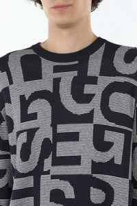 Suéter de hombre OEM y ODM con logotipo personalizado, prendas de punto con letras Jacquard, jersey de cuello redondo para hombre, jerséis de punto informales, suéter de punto de invierno para hombre - Product Image 4