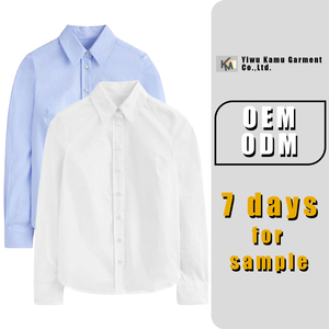 Camicie Formali da <span class=keywords><strong>Donna</strong></span> Personalizzate con LOGO in Cotone Bianco a Maniche Lunghe <span class=keywords><strong>Slim</strong></span> <span class=keywords><strong>Fit</strong></span> Senza Pieghe di Alta Qualità per Ufficio Primaverile - Product Image 2