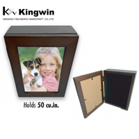 Vente en gros directe d'usine pour urne funéraire en bois pour animaux de compagnie avec cadre photo imprimé UV 30/50/70 Cu.in. Boîte commémorative personnalisée pour chat