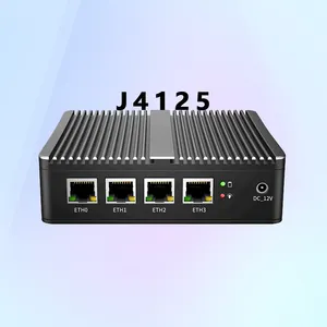 Gömülü Lte 4G Wifi Rj45 Ubuntu Iot fansız stok Vpn ağ geçidi 4Gb 8Gb 16Gb Ram Intel Celeron endüstriyel J4125 Mini Pc