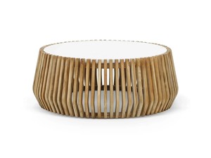 طاولة قهوة عصرية صغيرة للتراس والحديقة مع كرسي استرخاء، مصنوعة من الخشب والحبال للاستخدام الخارجي - Product Image 5