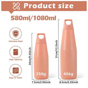 Portable 304 Stainless Steel <b>Double</b> <b>Wall</b> Vacuum Insulated 6-12 Hours Thermal Performance Anti-Fall Hard-Wearing Water Bottle - Product Image 2