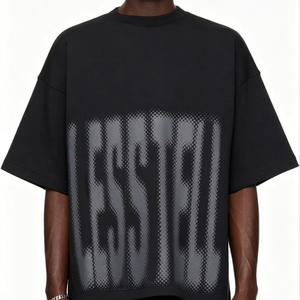 Camiseta Gráfica de Cuello Alto LTD-MT1063 de Proveedor Verificado, Capacidad Estable, Estilo Halftone, 320G, Peso Pesado, Estética Oscura, Corte Holgado - Product Image 1