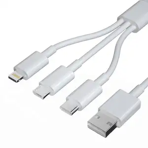 Hoge Veerkracht Zwart Wit Snelle Opladen 3 In 1 Data Kabel Usb Type C Kabel