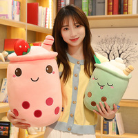 24cm pas cher bulle thé Boba peluche mignon fruits boisson Anime jouets en peluche peluche doux bulle lait thé peluche oreiller