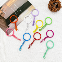 Porte-clés anneaux fendus couleur bonbon avec mousqueton en gros pour loisirs créatifs, breloques de sac, accessoires de porte-clés, breloques de sac à main