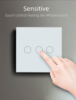 Interruptor de luz inteligente Wifi EU/UK, adecuado para Alexa Google Home Voice Control 2,4G WiFi + BT Neutral No Neutral Sensor interruptor de luz