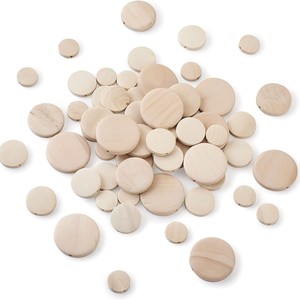 Accesorios de joyería DIY: <span class=keywords><strong>Discos</strong></span> de madera natural de 15-40 mm con orificio recto, chips de madera maciza perforados, componentes para pendientes, tótem - Product Image 6
