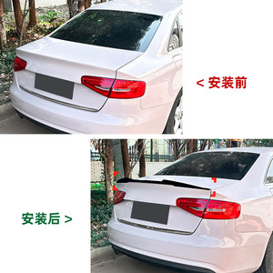 Audi A4 S4 B8 2009-2016 Rear Wing Spoiler Piano <b>Black</b> Carbon Fiber Texture ABS <b>Trunk</b> Lid Spoiler - Product Image 4