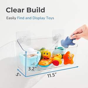 Bagno giocattolo supporto per vasca da bagno, chiaro vasca da bagno organizzatore giocattolo <span class=keywords><strong>grande</strong></span> capacità vasca giocattolo di stoccaggio doccia Caddy per il bagno - Product Image 3