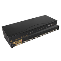 Commutateur KVM DVI VCOM 8 entrées 4K pour 8 ordinateurs sur 1 moniteur avec télécommande IR, souris, clavier, micro, vidéo et audio