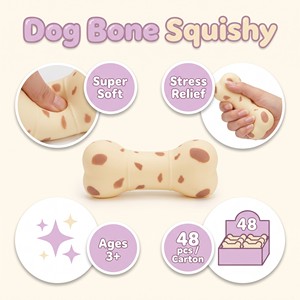 Jouet Squishy Os de Chien 20cm Grand Tacheté Anti-Stress Sensoriel à Mâcher pour Chiots Vente en Gros - Product Image 4