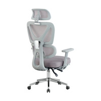 Chaise de bureau ergonomique pivotante avec accoudoirs en maille 2D, design moderne, avec repose-pieds et appuie-tête réglable
