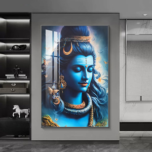 Pintura Moderna de Dioses Hindúes, Arte Mural del Dios Shiva, Cuadro de <span class=keywords><strong>Buda</strong></span>, Pintura en Porcelana para Decoración del Hogar - Product Image 1