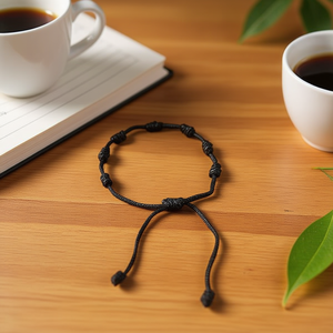 Braccialetto Nero a Sette Stelle PULSERA Negro, Gioiello di Moda per Donne e Uomini - Product Image 3