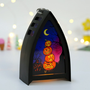 Lámpara de viento de Halloween 2025, vela LED parpadeante con Base de Calavera, soporte de calabaza, decoración de patio embrujado, funciona con pilas - Product Image 2