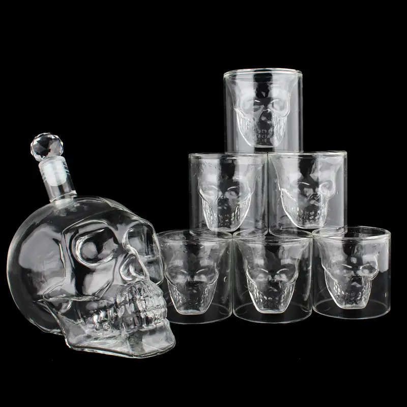Creative 1 decanter 6 spirit glass Halloween bar vodka container glass wine bottle set