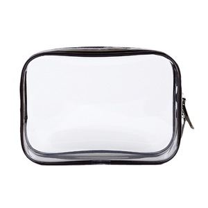 Custom Logo Transparent Clear Travel Makeup Bag Skincare Toiletry Bag Small PVC Cosmetic Pouch Double Zipper Make up Bags Women - Product Image 6