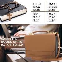 Sac de transport pour Bible en cuir PU noir, grand format, avec fermeture éclair, durable et portable, cadeau chrétien pour femme