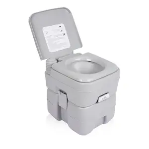 ポータブルWcトラベルトイレ耐久性のあるプラスチックRVキャンプトイレ-5ガロンの廃棄物タンク、使いやすい