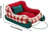 Canapé-lit pour animaux de compagnie de Noël pour petits chiens et chats, confortable, à carreaux, avec coussin amovible, antidérapant, pour l'intérieur, lit d'hiver pour animaux de compagnie