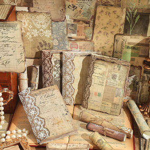 Papier de scrapbooking vintage IMODA, 50 feuilles, papier de collage à bordures irrégulières <span class=keywords><strong>pour</strong></span> loisirs créatifs, fournitures <span class=keywords><strong>pour</strong></span> bullet journal - Product Image 1