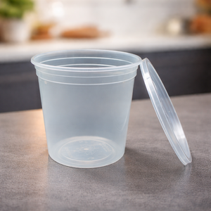 Durable Disposable Deli Cup Food <b>Storage</b> Containers with Lids Multi Size Round Plastic Tubs for Catering and Meal Planning - Product Image 5