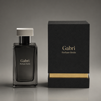 Flacon de parfum carré en verre noir translucide de 100 ml, flacon de parfum personnalisé OEM et boîte, flacon de parfum vide de luxe de 30 ml, 50 ml