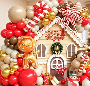 Wholesale Gingerbread Man <b>Christmas</b> Latex Balloon Garland Set <b>Candy</b> <b>Cane</b> Snowman Xmas Party Backdrop Ornaments - Product Image 4