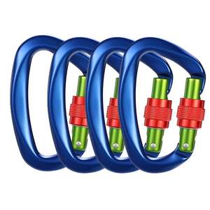 Vente en gros de mousquetons en aluminium à verrouillage en forme de D pour l'escalade en plein air, capacité de 25 kN, mousqueton <span class=keywords><strong>pivotant</strong></span> - Product Image 4