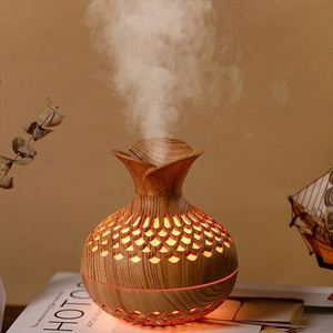 Creative Large Spray USB Aromatherapy <b>Machine</b> Wood Grain Flower Design Hydrating Colorful Ambient Light Aroma Battery - Product Image 5