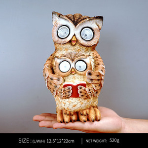 Resin Crafts Solar Powered <strong>Owl</strong> Night Light Handmade Resin <strong>Ornaments</strong> Garden Decoration Resin <strong>Owl</strong> - Product Image 5