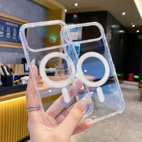 Coque de téléphone transparente magnétique antichoc de haute qualité pour iPhone 18 17 Pro Max 16 Plus, compatible avec la charge sans fil, avec boîte