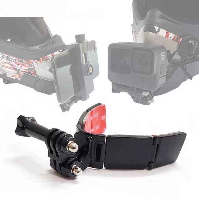 Hinge Type Motorcycle Helmet Chin Mount for Insta360 DJI GO Pro Cameras ABS Adjustable Bracket Action Camera Accessories