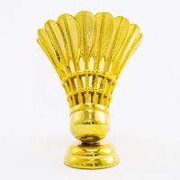 Volant de badminton GZ12 personnalisé, figurine dorée, souvenirs sportifs, composants de trophée et pièces de trophée