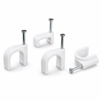 Attaches-câbles en plastique blanc en forme de U avec clou en acier, 4mm, 7mm, 10mm, vente en gros, prix direct usine