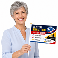 Drapeau à agiter à la main 15x22cm pour activités de plein air – Stock disponible, livraison directe