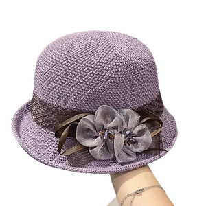 Summer Rolled-edge Embroidered Flower Bucket Sunshade Hat Women Outdoor Travel Camping Casual Fashionable Korean-style Sun - Product Image 5