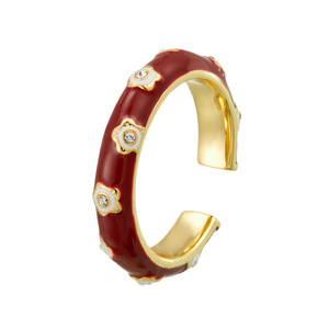 Red Plum Blossom Flower Open Ring Adjustable Band Prong Setting Jewelry Gift - Product Image 5