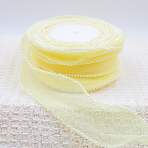 Glitter Edge Organza Ribbon Lightweight Sheer Trim For Holiday Craft And DIY Bow <b>Making</b> - Product Image 6