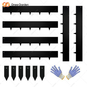 Borde de cama de flores de acero galvanizado rectangular negro Borde de césped de jardín Tiras de paisaje flexibles resistentes a la intemperie Fácil instalación - Product Image 2