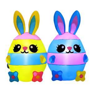 Easer Inflatable Outdoor Decoration 4.1FT Long Cute Rabbits Built in LED Lights Yard Decor for Home <b>Garden</b> Lawn Party - Product Image 1