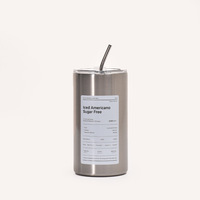 Nouveau gobelet intérieur double couche réutilisable en acier inoxydable 350ml 600ml garder chaud froid tasse à café tasse avec couvercle et paille