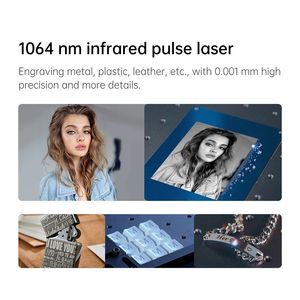 Mr. Khắc M4 thép không gỉ giấy gỗ da phi kim loại khắc đồ trang sức kim loại khắc Laser máy khắc - Product Image 6