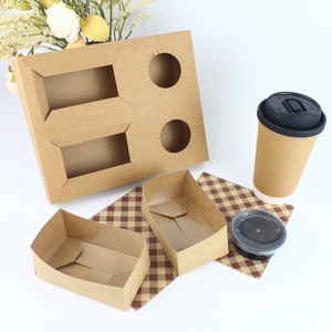 Venta al por mayor de papel para llevar en la cafetería con logotipo personalizado desechable Espresso tazas de café soporte bolsas conjunto de embalaje de alimentos - Product Image 1