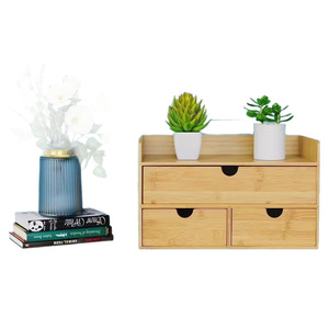 Bamboo Desktop Drawer Storage <b>Box</b> 18L With Drawers For <b>Makeup</b> Desk Organizer Multi Layer Shelf Wood - Product Image 5